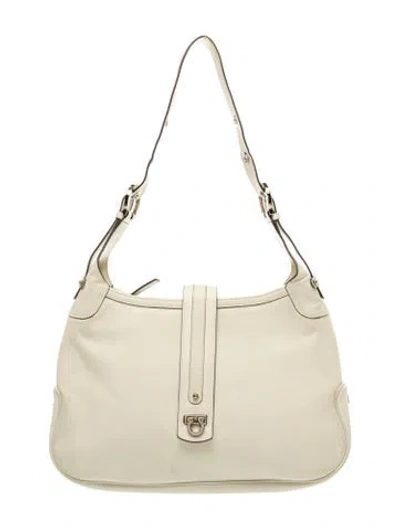 Pre-owned Ferragamo Leather Top Handle Bag In Neutral
