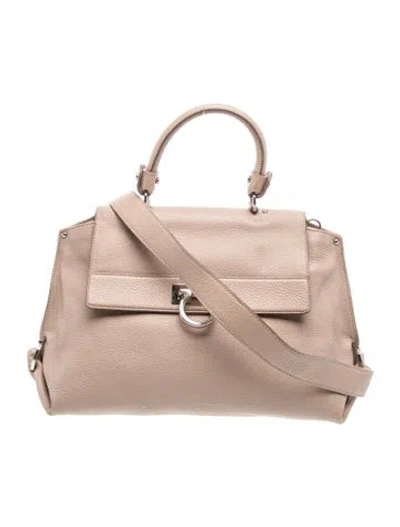 Pre-owned Ferragamo Leather Top Handle Bag In Neutral