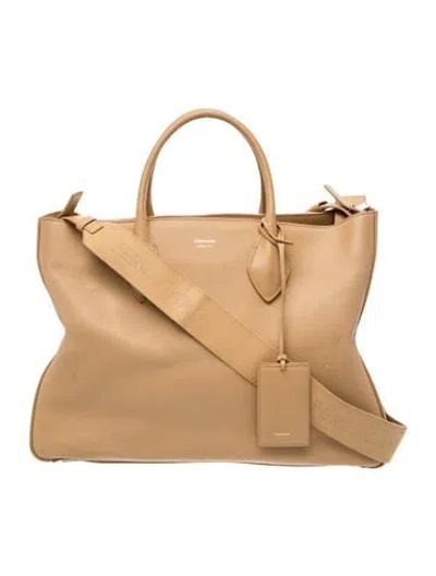 Pre-owned Ferragamo Leather Top Handle Bag In Neutrals