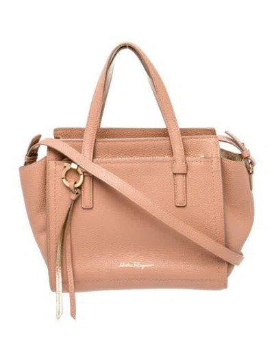 Pre-owned Ferragamo Leather Top Handle Bag In Pink