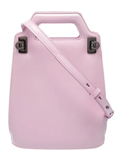 Pre-owned Ferragamo Leather Top Handle Bag In Purple