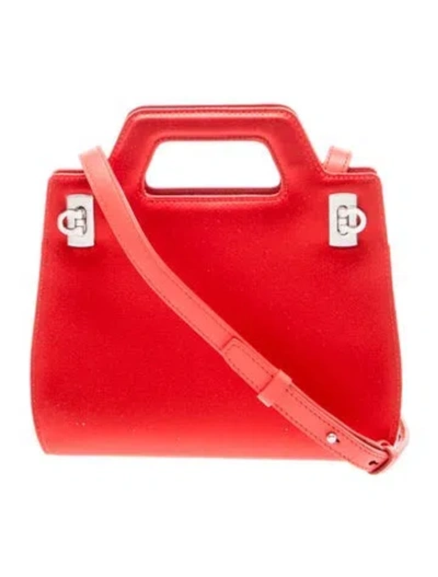 Pre-owned Ferragamo Leather Top Handle Bag In Red