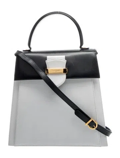 Pre-owned Ferragamo Leather Top Handle Bag In White