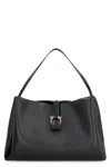 Ferragamo Buckle Strap Soft Structure Shoulder Bag In Black