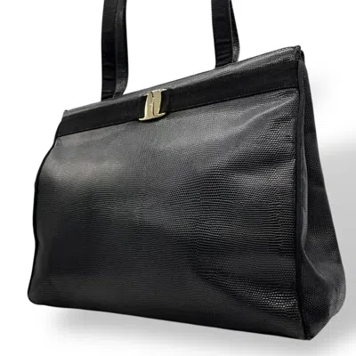 Pre-owned Ferragamo Leather Tote Bag () In Black