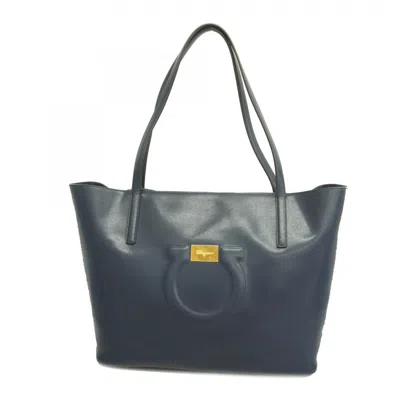 Pre-owned Ferragamo Leather Tote Bag () In Blue