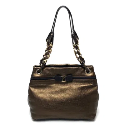 Pre-owned Ferragamo Leather Tote Bag () In Gold