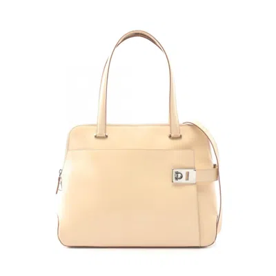 Pre-owned Ferragamo Leather Tote Bag () In Sand