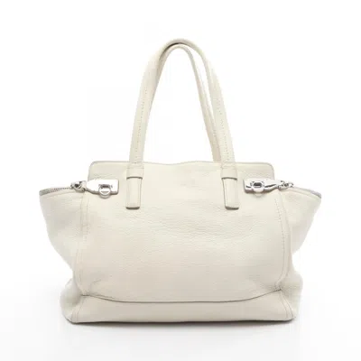 Pre-owned Ferragamo Leather Tote Bag () In White