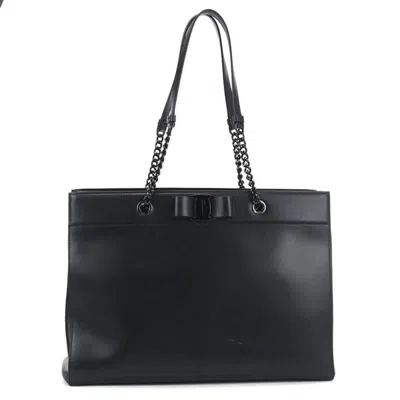 Pre-owned Ferragamo Leather Tote Bag () In Black