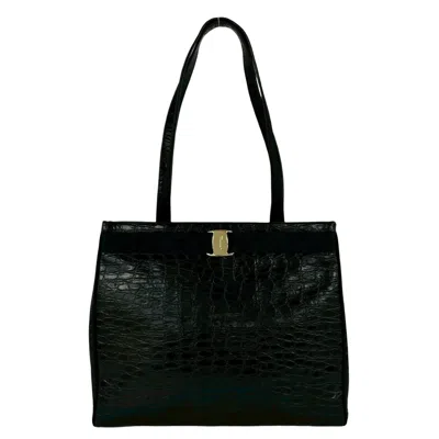 Pre-owned Ferragamo Leather Tote Bag () In Black