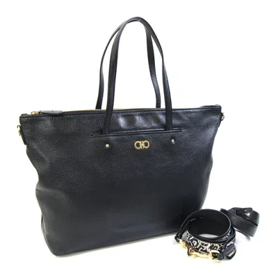 Pre-owned Ferragamo Leather Tote Bag () In Black