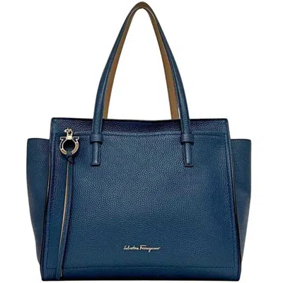 Pre-owned Ferragamo Leather Tote Bag () In Blue