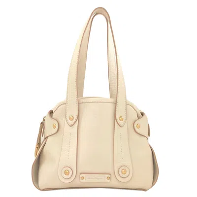 Pre-owned Ferragamo Leather Tote Bag () In White
