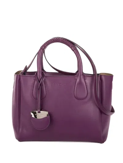 Pre-owned Ferragamo Leather Tote Bag In Purple