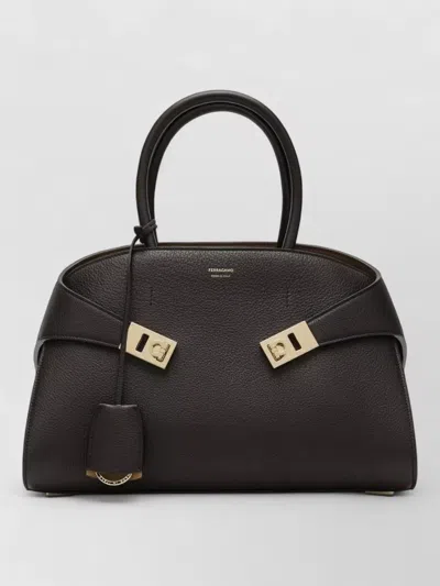Ferragamo Leather Tote Bag Structured Top Handle