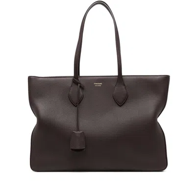 Ferragamo Leather Tote Bags In Purple