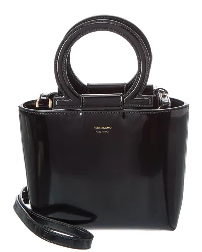 Ferragamo Leather Tote In Black