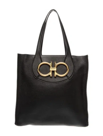 Pre-owned Ferragamo Leather Tote In Black