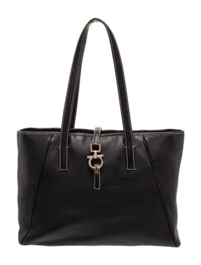 Pre-owned Ferragamo Leather Tote In Black