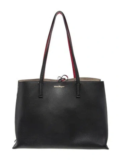 Pre-owned Ferragamo Leather Tote In Black