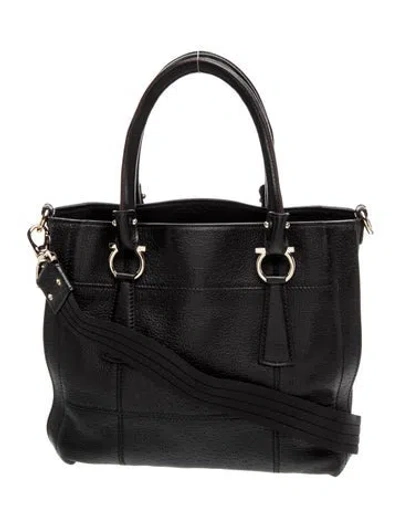 Pre-owned Ferragamo Leather Tote In Black