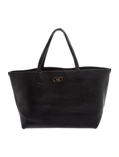 Pre-owned Ferragamo Leather Tote In Black