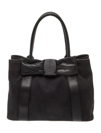 Pre-owned Ferragamo Leather Tote In Black