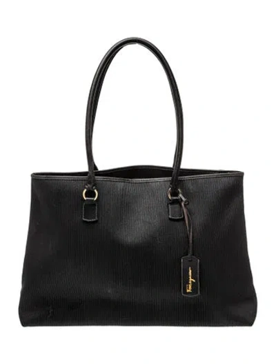 Pre-owned Ferragamo Leather Tote In Black