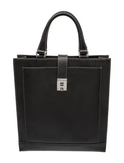 Pre-owned Ferragamo Leather Tote In Black