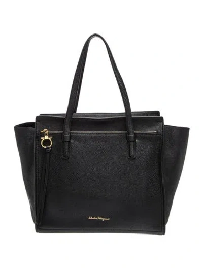 Pre-owned Ferragamo Leather Tote In Black