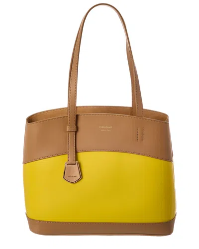 Ferragamo Leather Tote In Brown