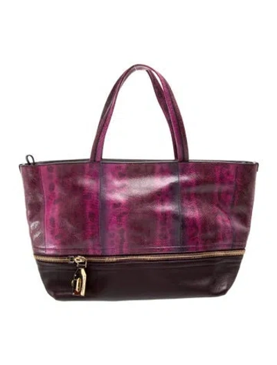 Pre-owned Ferragamo Leather Tote In Burgundy