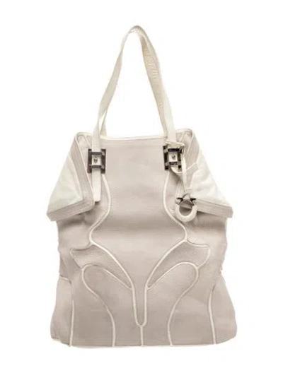 Pre-owned Ferragamo Leather Tote In Neutral