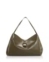 Ferragamo Medium Calf Leather Tote Bag In New Olive