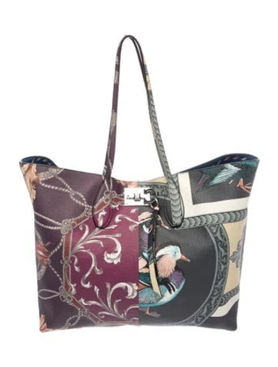 Pre-owned Ferragamo Leather Tote In Purple