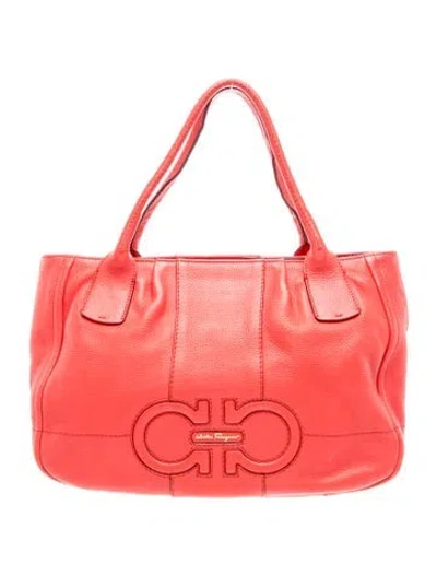Pre-owned Ferragamo Leather Tote In Red