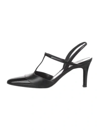 Pre-owned Ferragamo Leather T-strap Pumps In Black