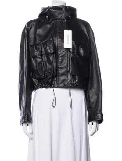 Pre-owned Ferragamo Leather Utility Jacket In Black