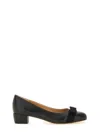 Ferragamo Soft Block Heel Pumps With Bow Detail In Black