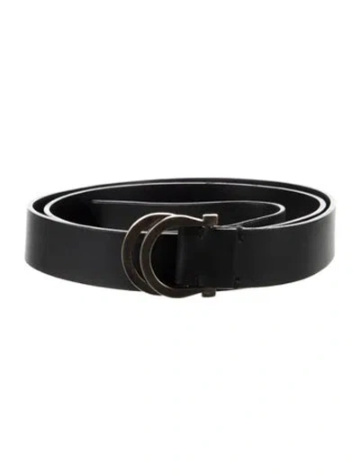 Pre-owned Ferragamo Leather Waist Belt In Black