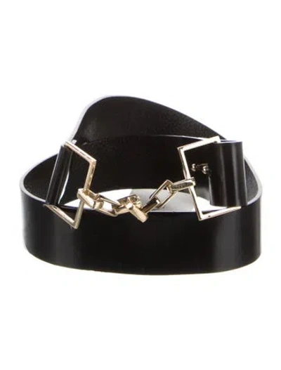 Pre-owned Ferragamo Leather Waist Belt In Black
