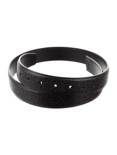 Pre-owned Ferragamo Leather Waist Belt In Black