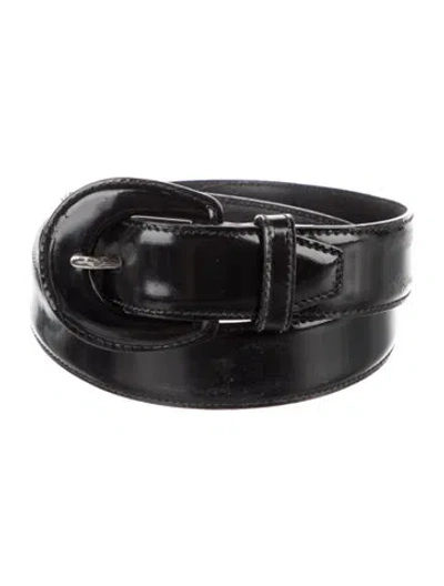 Pre-owned Ferragamo Leather Waist Belt In Black