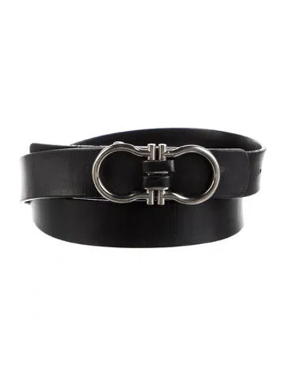 Pre-owned Ferragamo Leather Waist Belt In Black