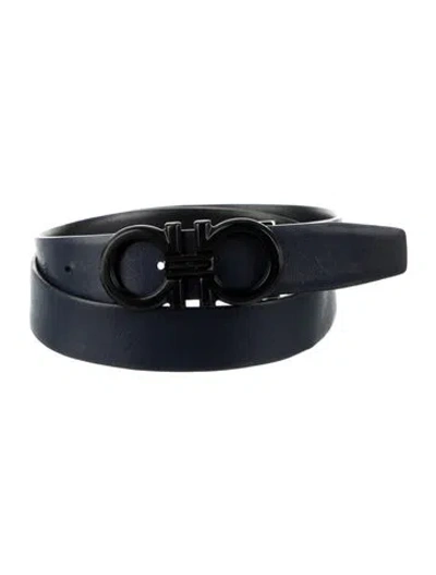 Pre-owned Ferragamo Leather Waist Belt In Black