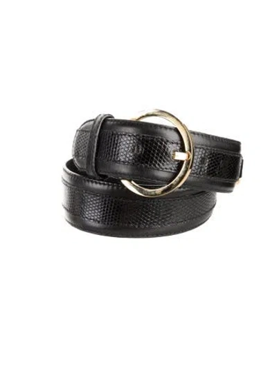 Pre-owned Ferragamo Leather Waist Belt In Black