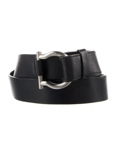 Pre-owned Ferragamo Leather Waist Belt In Black