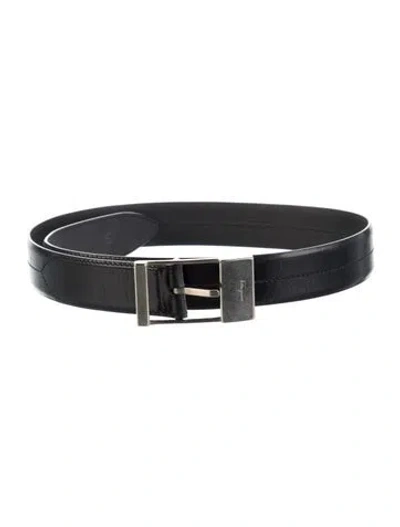 Pre-owned Ferragamo Leather Waist Belt In Black