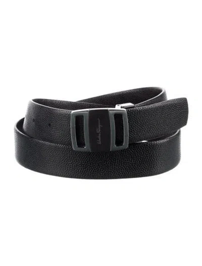 Pre-owned Ferragamo Leather Waist Belt In Black
